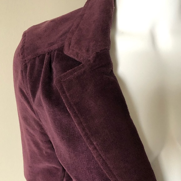 Purple Velvet Blazer Sequins Elbows Velvet Jacket Purple Coat - Picture 4 of 10